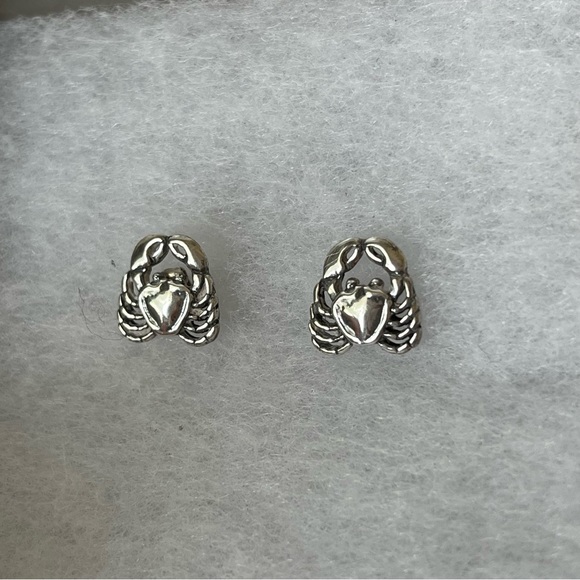 Sterling Silver Crab Post Earrings - Picture 2 of 7
